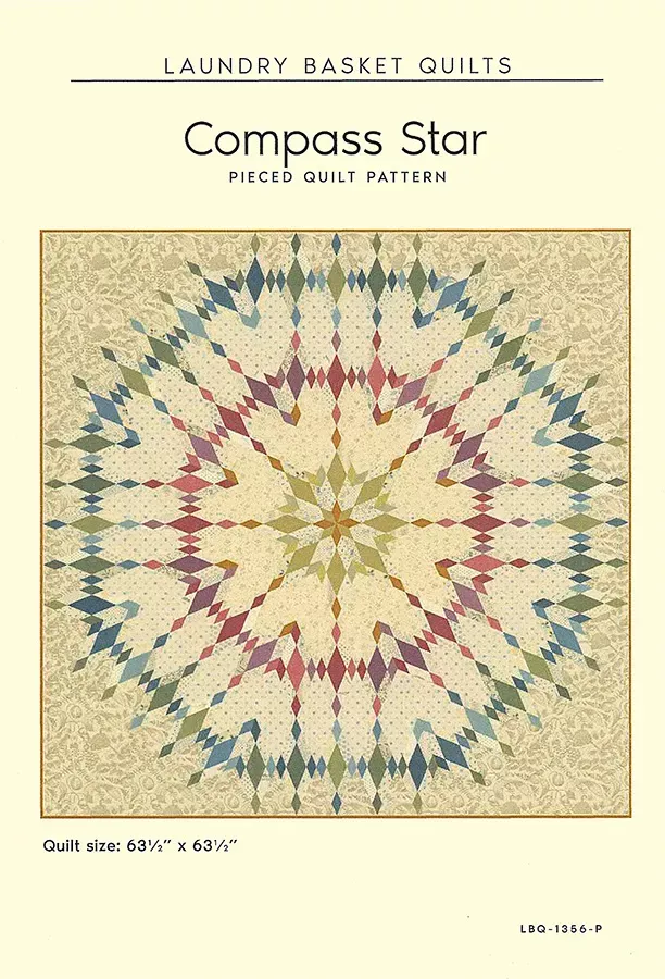 Compass Star Quilt PatternLaundry Basket Quilts #LBQ-1356-P