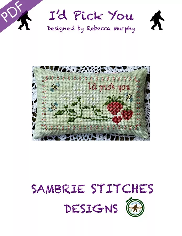 I'd Pick You Downloadable PDF Cross Stitch PatternSamBrie Stitches Designs